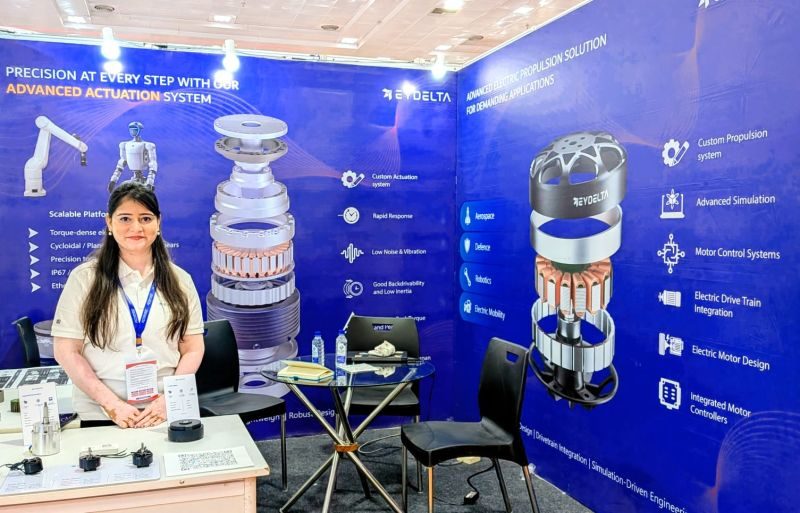 The EYDelta booth at AUTOROBOT Expo 2026 with actuation and propulsion displays