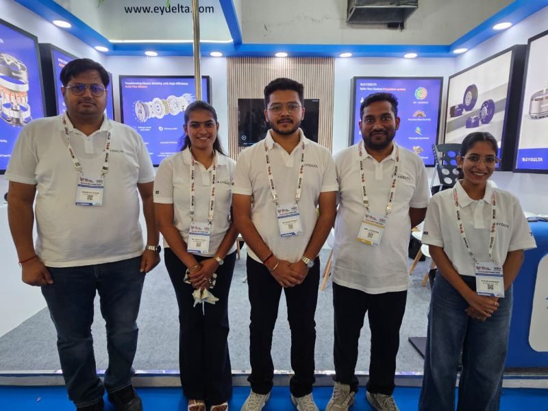 The EYDelta team at their India Electric Motor Expo 2026 booth